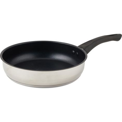 Poêle à frire 24 cm, revêtement antiadhésif résistant en acier inoxydable, facile à nettoyer, toutes plaques, dont induction, passe au lave-vaisselle, design élégant (1/5)