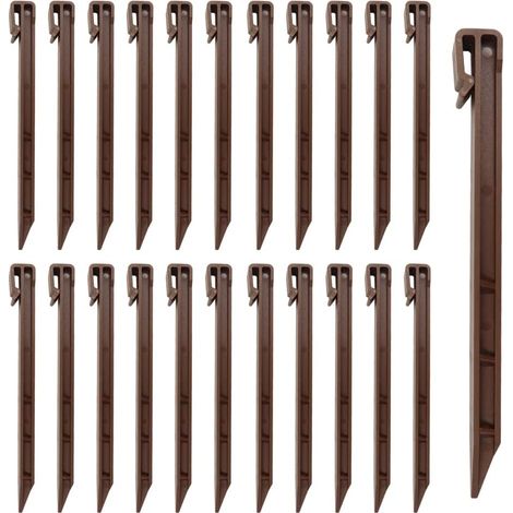 Lot de 30 piquets de Sol en Plastique Marron, 25,4 cm, piquets d'ancrage de Bordure de Paysage, piquets d'ancrage Robustes pour Bordure de Jardin (1/5)
