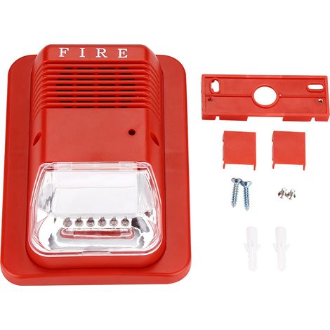 Alarme Incendie avec Strobe et Sirène - Système Sécurité Maison Bureau Hôtel