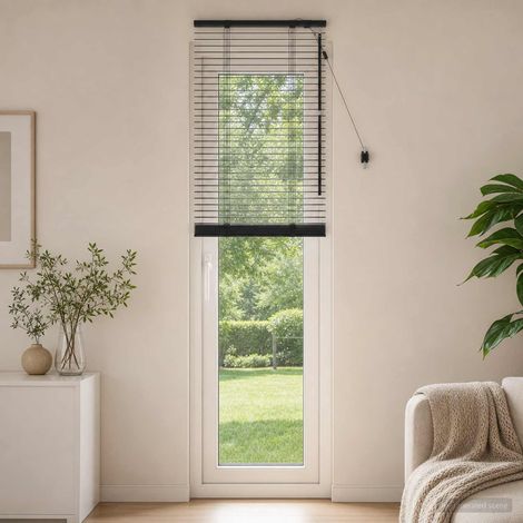 vidaXL Tenda Veneziana Nero 65 x 250 cm 35 mm