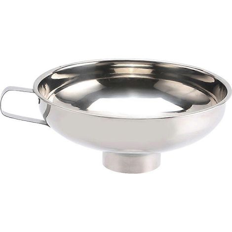Entonnoir en acier inoxydable à grand diamètre et large ouverture, entonnoir de cuisine pour cornichons et confitures - Taille S (Argent) (1/4)