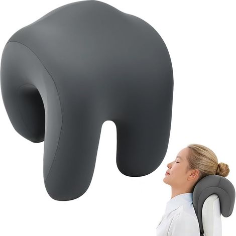 Coussin Cervical Ergonomique, Appui Tête Fauteuil Et Coussin Chaise Bureau À Mémoire De Forme Oreiller Ergonomique pour La Nuque avec Housse Lavable Soutien Lombaire pour Bureau (Gris) (1/5)