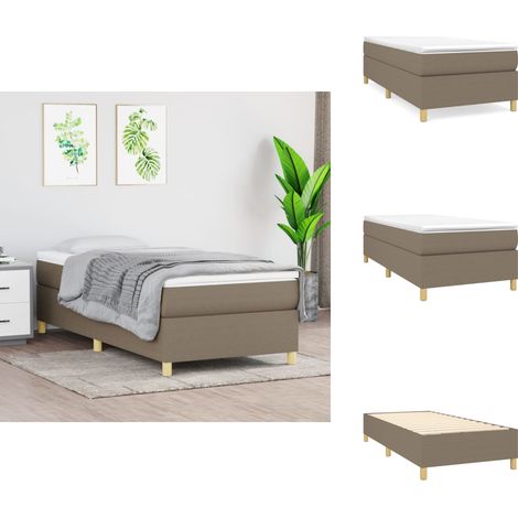 Boxspringbett mit Matratze Taupe 90x200 cm Stoff - Boxspringbett - Doppelbett - Bettenrahmen - Matratze - Tapete (1/5)