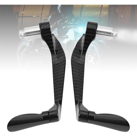 1 paire de leviers d'embrayage de frein de moto en fibre de carbone protège le guidon (noir) (1/5)