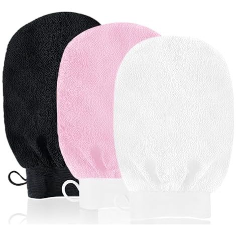 Gant Exfoliant Kessa, 3 Pcs Gant De Crin, Gant Kessa Pour Hammam, Gants de Gommage pour Hommes et Femmes, Gommage naturel Et Efficac (1/4)