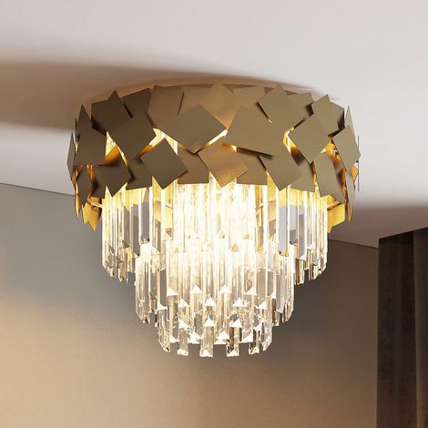 [GEBRAUCHT] B-Ware Lucande Miraia Kristall Deckenleuchte Gold Deckenlampe Lampe Leuchte Spot Licht