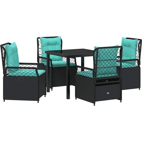 Maison Exclusive - Set da Pranzo per Giardino 5 pz Nero polyrattan (1/5)