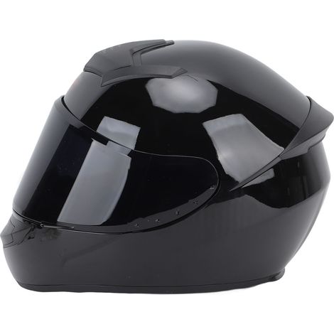 Casque moto intégral Bluetooth avec visière relevable, appel mains libres, bande réfléchissante nocturne, coque noire pure, taille L, tour de tête 59-60 cm (1/5)