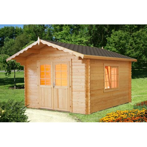 Abri de jardin en bois Sally 10,2 m2 Naturel (1/4)