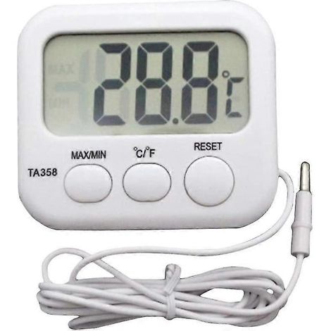 Aquarium-Thermometer, wasserdichte Sonde für Fischbecken, ohne Batterie (weiß) (1 Stück) (1/5)