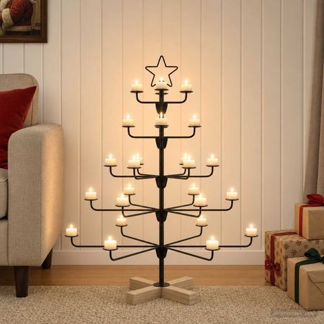 vidaXL Árbol de Navidad de metal con soporte KUOPIO 90 cm (1/5)
