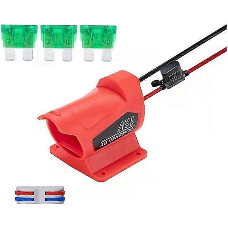 Adaptateur de batterie Power Wheel avec fusible et câble de calibre 14, compatible avec les batteries M12 12 V. Convient pour la construction de voitures électriques, de robots et de jouets télécomman (1/5)