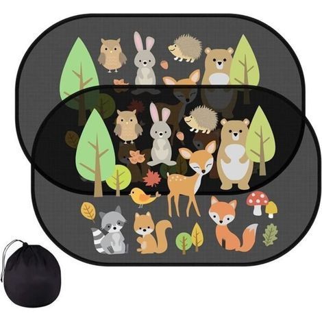 Parasole per auto - ZGEER - 47x32 cm - Protezione UV - Fantasia animalier - Elettrostatico (1/4)