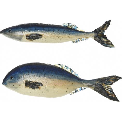 1 PESCE BLU APPENDIBILE 4X34X10CM DECORAZIONE INTERNO CASA ARREDO