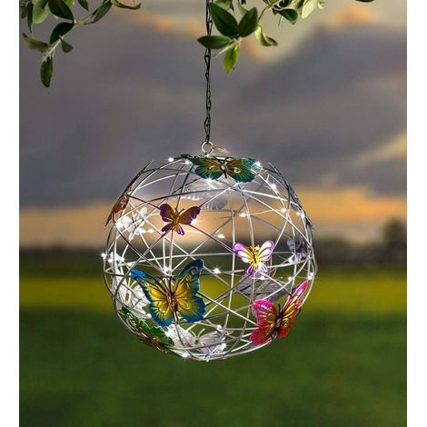 1 boule lumineuse papillon d'extérieur à énergie solaire-AquaForge
