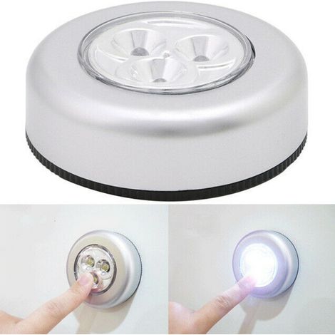 Vendues par lot de 5 (piles non incluses), ces veilleuses LED à 3 LED sont des lampes créatives pour la chambre, la table de chevet ou l'armoire, fonctionnant avec 3 piles AAA. (1/5)