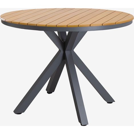 Tavolo da giardino rotondo in alluminio e legno di eucalipto Archer SKLUM            