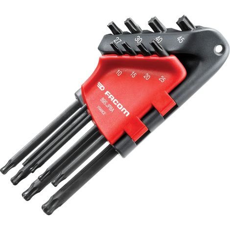 Facom Long L-Shaped Metric Torx Hex Key Set, 8-Piece (T10-T45) (1/3)