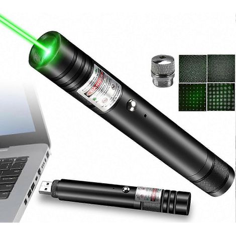 Lampe Stylo EDC 2025 avec Pointeur Laser Vert, Torche LED Rechargeable, Mini Lampe de Poche Multifonction, Éclairage Puissant, Charge USB, pour Usage Quotidien (1/5)