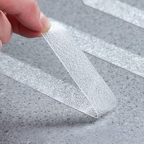 Set mit 12 rutschfesten Duschaufklebern (20 x 2 cm), inklusive Rakel, starkem und wasserfestem Klebeband für Böden (1/5)