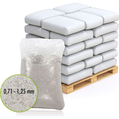 Sable de filtration de piscine 20x 25 kg – Sable de quartz 0,71 - 1,25 mm – Conforme norme DIN EN 12904 – Nettoyé et séché – Quarzwerke Gmbh (1/3)