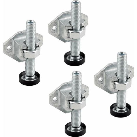 Kit de ferrures d'assemblage 4x pour pieds de table et meubles – Longueur 44mm – Écrous et vérins M10 inclus – Fixation robuste (1/3)