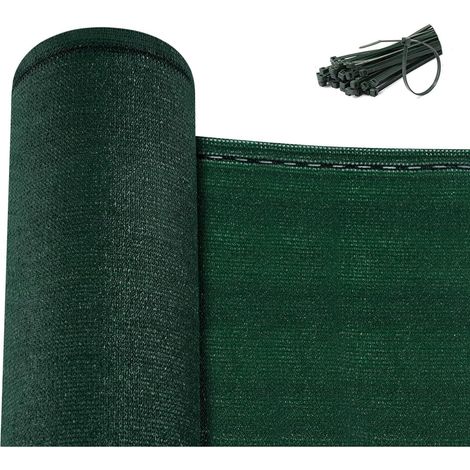 Brise Vue - 1 Rouleau 1,2x25m - HDPE 180g/m² - Occultant Anti-UV et Vent - Pour Balcon Jardin Terrasse - Vert (1/5)
