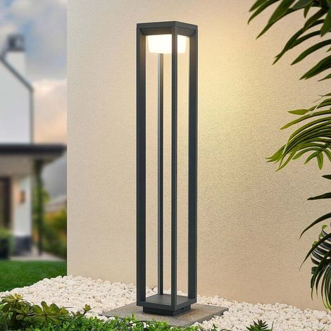 [NEUWERTIG] B-Ware Prios Wegeleuchte Gartenleuchte Gamion LED Pollerleuchte anthrazit 90cm IP54 (1/2)