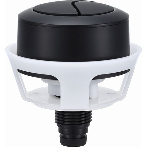 Bouton de chasse d'eau de remplacement, bouton-poussoir rond noir, système de chasse d'eau à double bouton (1/5)