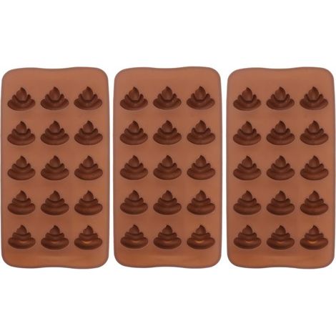 Moule Silicone 15 Cavités Forme Caca 21X10.8 Cm Pour Bonbons Glaçons Chocolat Dessert Réutilisable Four Micro-Ondes Lave-Vaisselle (1/5)