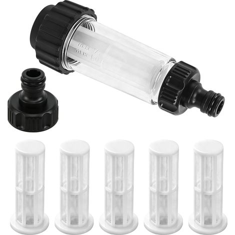 Filtre à eau avec insert, lot de 8 pour nettoyeur de tuyau avec raccord 3/4 pouce, compatible avec tous les nettoyeurs haute pression. (1/5)