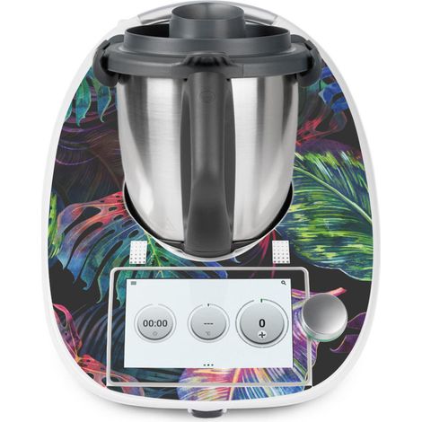 Stickers Thermomix TM6 - Feuilles Tropicales - Adhésif BRILLANT (1/2)
