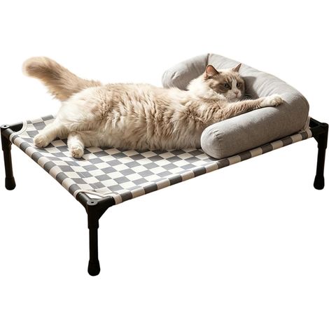 Erhöhtes Hundebett Tragbare, Abnehmbare Liege Mit Kissen Campingbett Für Hunde Geeignet Für Katzen Welpen Innen- Und Außenbereich Camping, Terrasse, Auf Reisen Und Zum Schlafen (1/5)