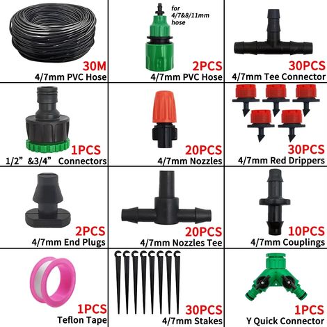 (XZ-007-30M) Goutteurs d'irrigation réglables, arroseurs à micro-goutte de 6,35 mm (1/4") pour système d'arrosage (1/4)