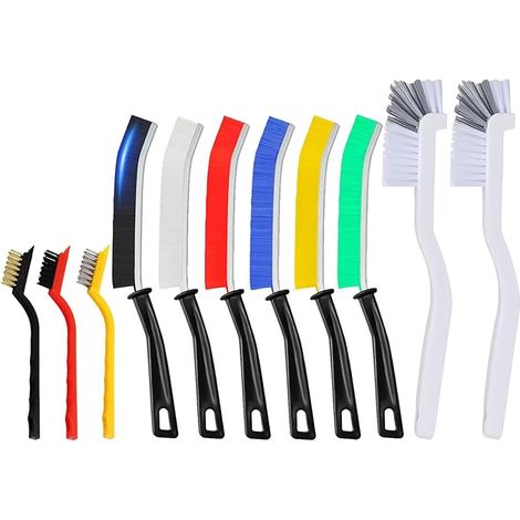 Cleaning Brushes, Crevice Cleaning Brush, Brass/Stainless Steel/Nylon Wire Brush, Kitchen Scrubbing Brush, Grooves Windows Kitchen Home Bathroom (1/5)
