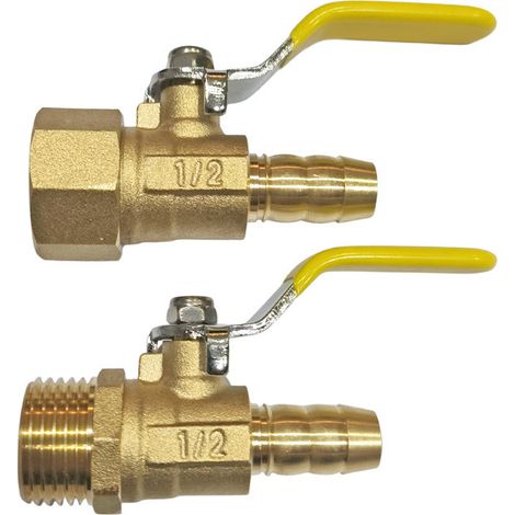Raccord en laiton double sortie avec inverseur de gaz, connecteur de tuyau à 2 voies, adaptateur mâle-femelle, pour plomberie et alimentation, pièce de jonction en cuivre jaune, pack de 1. (1/3)