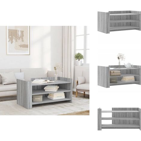 Table basse sonoma gris 100x50x50 cm bois d'ingénierie - Table Basse - Meuble Salon - Table D'appoint - Table Design - Table Ronde (1/5)