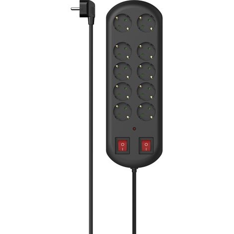 Hama 00223164 Mehrfachsockel 2 m 10 AC-Steckdosen Indoor Schwarz