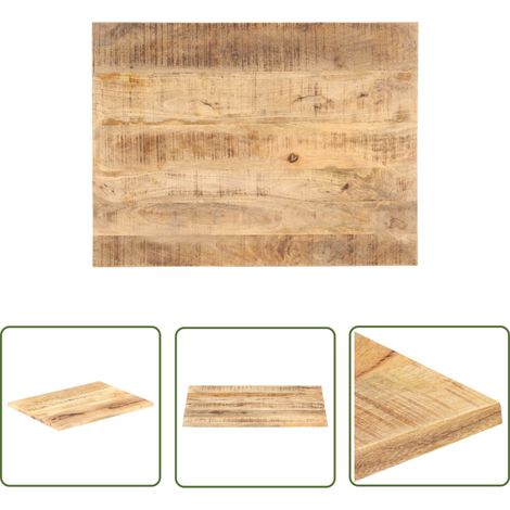 Dessus de table Bois de manguier solide 25-27 mm 80x70 cm (1/5)