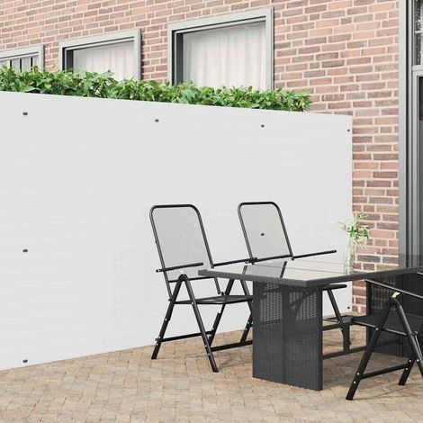 Valla de jardín de doble cara, blanca, de PVC, 1,8 x 5 m (1/5)