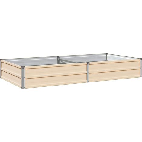 Letto rialzato da giardino Avorio 160 x 80 x 24 cm vidaXL