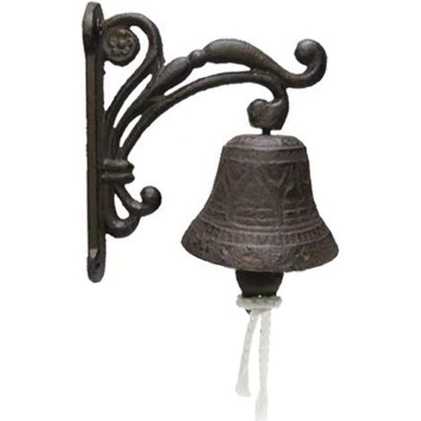 AIDUCHO Cloche Sonnette Fonte Sonnette De Porte Carillon Fer en Métal Décoration Vintage pour Balcon Jardin, C