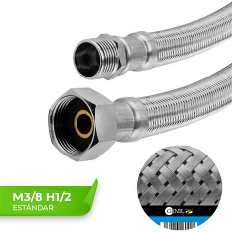 Tuyaux standard GARDENA M3/8 H1/2 30 cm en acier inoxydable, lot de 10 unités