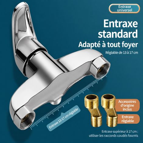 Mitigeur de Douche Mural Robinet Eau Chaude et Froide pour Salle de Bain Raccord G 1/2 Débit 6 L 300 g – Livraison gratuite (1/5)