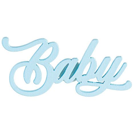Cupido&Co. Scritta Baby Azzurra con Adesivo 55 x 26 Mm 12 Pz