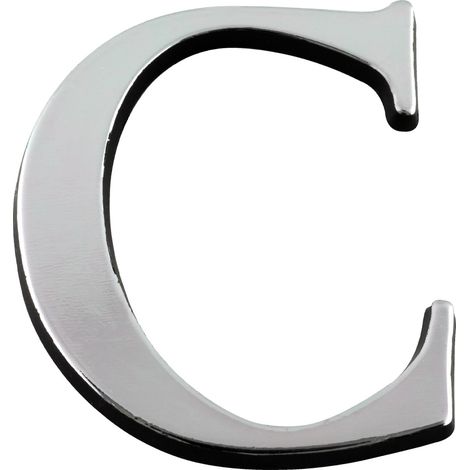 Novap – Lettre C argent 40mm en plastique PS Choc – Caractère en relief autocollant – Installation facile – 4621753