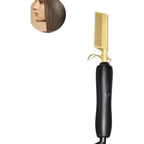 Peigne Chauffant - 16 À 20 Mm Conducteur De Chaleur - Pour Cheveux Bouclés Ou Frisés - 1 Pièce (1/5)