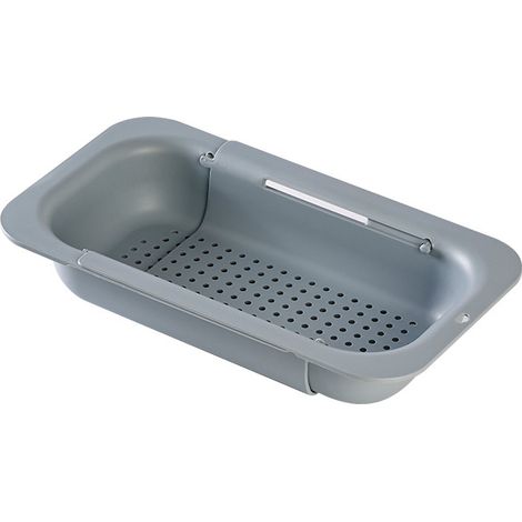Colador de fregadero de cocina, cesta de drenaje cuadrada extensible, soporte telescópico para desagüe de fregadero, colador de fregadero, para lavar verduras, frutas y escurrir pasta cocida, color gr (1/5)