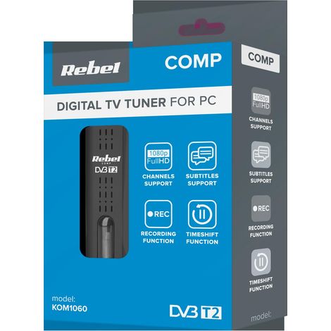Sintonizador Comp Rebel Digital USB DVB-T2 H.265 HEVC (1/5)