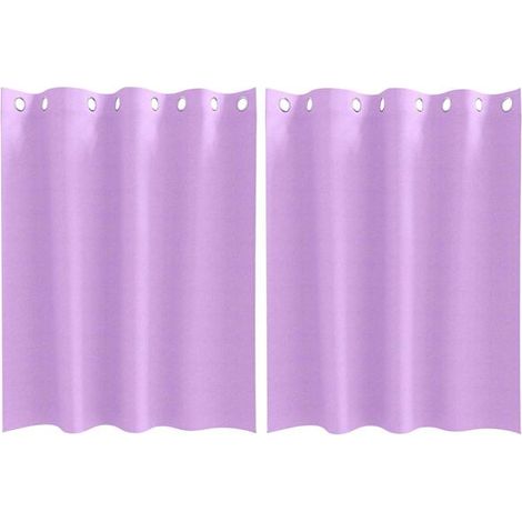 Rideaux occultants avec anneaux de suspension, ensemble de deux pièces, violet, 140 x 140 cm (1/5)